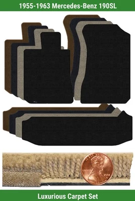 Juego de alfombrillas de lujo personalizadas para Mercedes-Benz 190SL 1955-1963 (3 piezas) #XE0 Foto 1 de 4