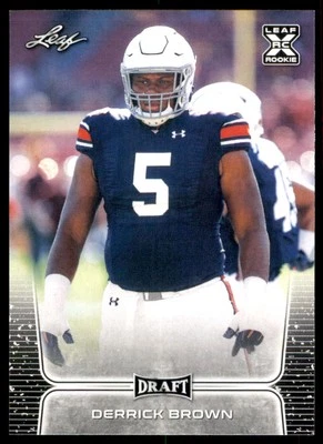 2020 Leaf Draft Derrick Brown Auburn Tigers #28 - Image 1 of 2