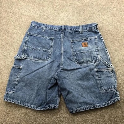 Carhartt Shorts Mens 36 Blue B28 Carpenter Utility Workwear Denim Work - Image 1 of 4