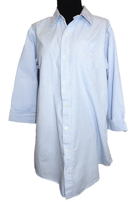 Camisa para dormir Lauren Ralph Lauren LRL popelina para mujer talla mediana Foto 1 de 4
