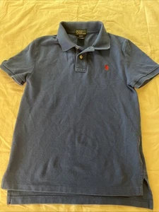 Polo Ralph Lauren Boys Shirt Med 10-12 Royal Blue Red Horse Preppy  - Picture 1 of 6
