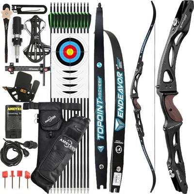 18-44lbs ILF Archery Recurve Bow Set RH LH Arrows 66" 68" 70" Aluminum Shooting - Image 1 of 4