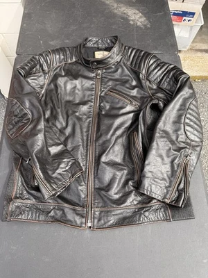 CLASSIC VTG Wilsons Brown Leather Motorcycle Jacket Men's Size XLT Biker Coat 4C - Image 1 of 4