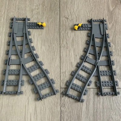 Lego City Switch Tracks Right And Left New Dark Grey Color - Image 1 of 4