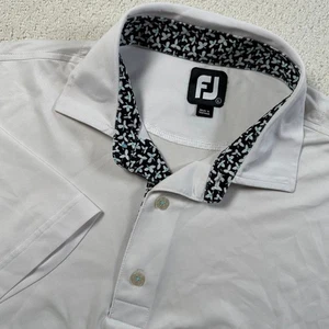 FootJoy Golf Polo Shirt Mens Large White Short Sleeve Poly Spandex FJ Athletic - Picture 1 of 16