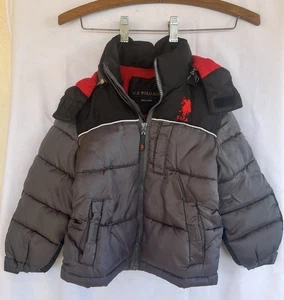 U.S. Polo Assn. Toddler Boy's Size 4T Puffer Jacket Colorblock Hooded - Picture 1 of 8