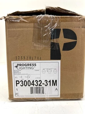 Progress Lighting Copeland 3-Light 24 in. Matte Black Vanity Light Opal Glass - Image 1 of 3