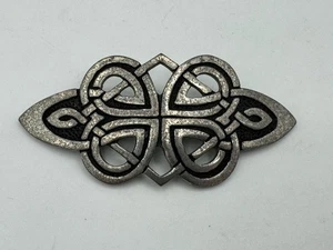 Vtg St Justin Antiqued pewter Large Celtic style brooch 3.25” - Picture 1 of 3