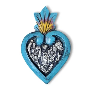 Joaquin Garnica Mexican Folk Art Milagros Prayer Charms Heart Signed - Picture 1 of 5