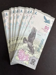 10x Of UNC Argentina 50 Pesos Banknote 2018 Flora & Fauna Animals Series - Picture 1 of 2