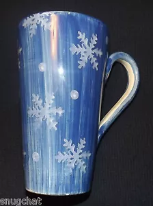 Taza azul Starbucks copos de nieve pintada a mano hecha en Italia artículo de coleccionista - Imagen 1 de 6