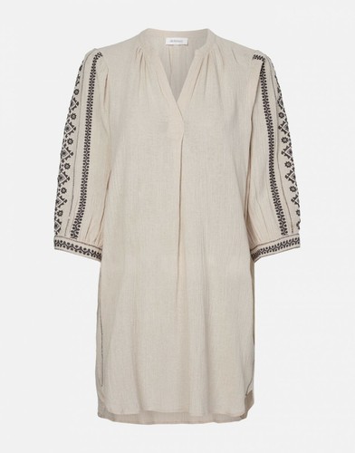 OFF WHITE Abito Alchimista Tunica Caftano Jedda Ricamato Bianco Off Cotone Casual Nuovo S 36