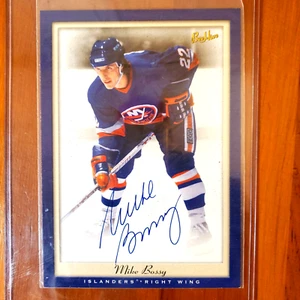 2005-06 BEE HIVE PG-MB Jumbo 5X7" SIGNED BLUE AUTO Mike Bossy NY Islanders HOF - Picture 1 of 3