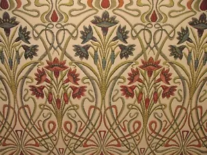 3.4 Metres Art Nouveau Tiffany Jewel Thick Jacquard Curtain Upholstery Cushion - Picture 1 of 14