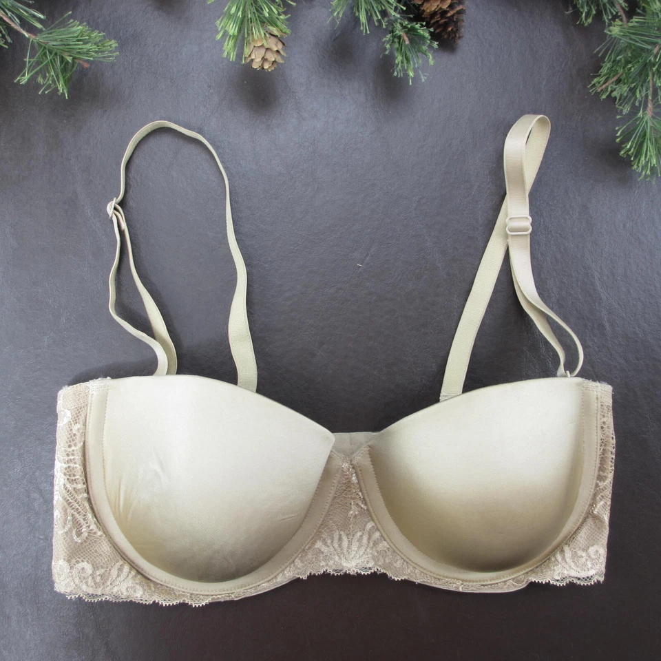 Sutiã Lilyette 36C bronzeado acolchoado com aro fecho ajustável atrás - Imagem 1 de 4