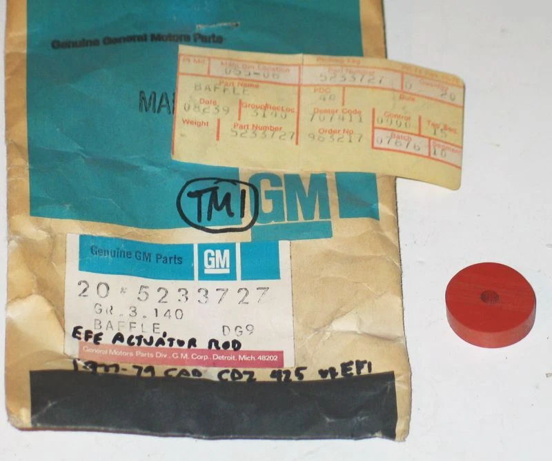 1977-1979 Cadillac DeVille Fleetwood NOS EFE actuator rod baffle 5233727 - Image 1 of 1