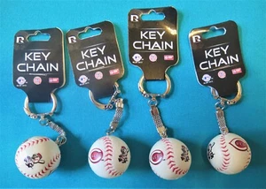 FOUR (4) CINCINNATI REDS, PLASTIC, BASEBALL KEY CHAINS FROM RICO INDUSTRIES - Picture 1 of 3