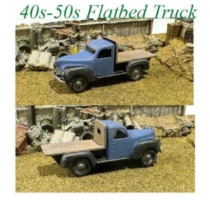 HO Scale 1930s-1940s Flatbed Pickup Truck PRE ASSEMBLED Finished Model 1/87 - Picture 1 of 1