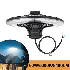 Outdoor Post Top Light Dusk to Dawn 60W LED Graden Yard Street Security Lighting - Picture 1 of 12