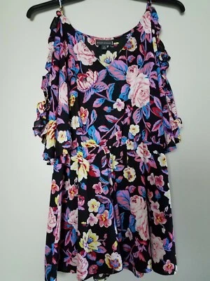 Mameluco de verano para mujer a.n.a negro rosa floral playa talla S Foto 1 de 4