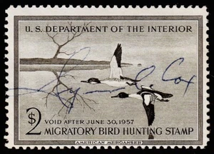 United States Hunting Permit Stamp Scott RW23 (1956) Used/Signed F, CV $12.50 C - Picture 1 of 1