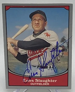 1990 Pacific Trading Autographed Enos Slaughter Card. NM+ HOF - Picture 1 of 2