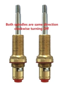 Easytap heavy duty fix leaking wall tap spindle flat top end chrome Packed in 2 - Picture 1 of 3