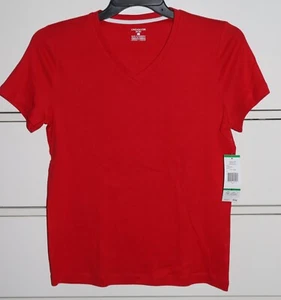 NUEVO CON ETIQUETAS Damas Jones New York Sport Rojo Manga Corta Cuello en V Top Talla L - Imagen 1 de 9