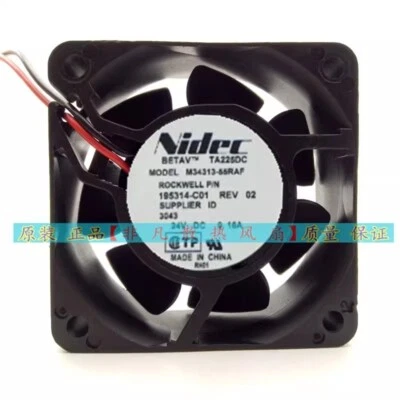 NIDEC M34313-55RAF 24V 0.16A 6025 195314-C01 2pin Cooling Fan - Image 1 of 2