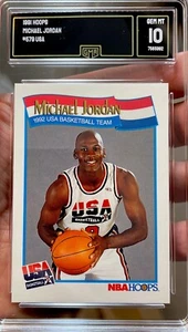 1991 NBA Hoops USA MICHAEL JORDAN 10 GEM MINT Chicago BULLS Iconic - Picture 1 of 2