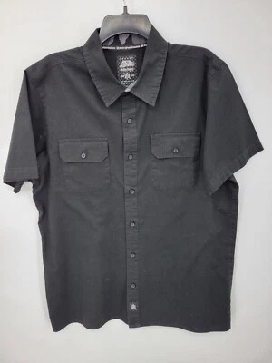 Hart and Huntington Shirt Mens Large Black Short Sleeve Button Up Pockets - Image 1 of 4
