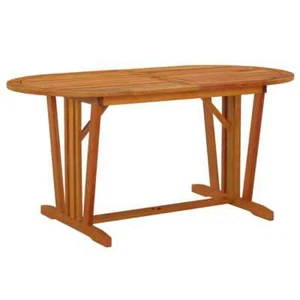 Patio Table 63"x33.5"x29.5" Solid Wood Eucalyptus vidaXL - Picture 1 of 5