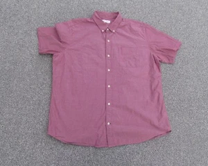 Gap Shirt Mens XL Burgundy Polka Dot Button Up Short Sleeve - Picture 1 of 10