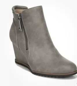 NATURALIZER SCHUHE Damen grau Stretch Gore Haley Mandelzehenpartie Keilabsatz Stiefel 8,5 M - Bild 1 von 6