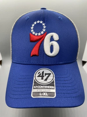 Philadelphia 76ers ‘47 Brand Contender Stretch Fit NBA Flexfit S/M Gray/Blue NWT - Image 1 of 4