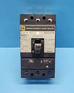 Square D KAL36125 125A 600V 3P Bolt On Circuit Breaker - Picture 1 of 8
