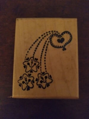 Heart Overflowing With Happy Stars Rubber Stamp,  provo craft - Image 1 of 3
