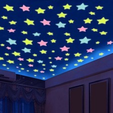 100PC Kids Bedroom Fluorescent Glow In The Dark Stars Glow Wall Stickers