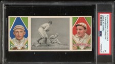 1912 T202 Hassan Triple Folder Wagner Carrigan Close At Third PSA 5