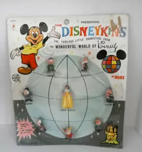 Vintage Marx Disneykins Walt Disneys Snow White & the 7 Dwarfs Carded Set - Picture 1 of 8