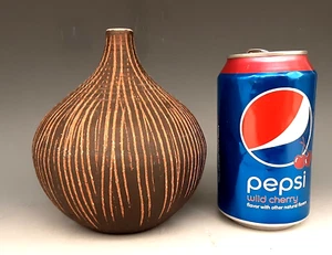 Mid Century ROSE WASSERSTROM New York Studio Art Pottery Sgraffito Weed Pot Vase - Picture 1 of 17