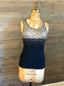 G-Lish Gold and Black Sequin Tank Top - Picture 1 of 5
