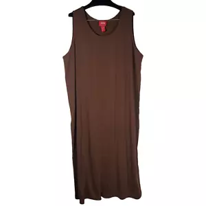 NWT Venezia Jeans Tank Dress Womens 26/28 Brown Maxi Ribbed Sleeveless - Picture 1 of 5