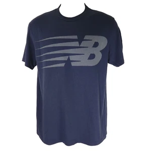 New Balance NB Textured Logo Tee Men's Navy Blue Short Sleeve T-Shirt New w/ Tag - Picture 1 of 24