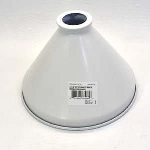 Lot of 4 Large Matte White Metal Pendant Light Cone Shade 2.25" - 2 1/4" Fitter - Picture 1 of 7