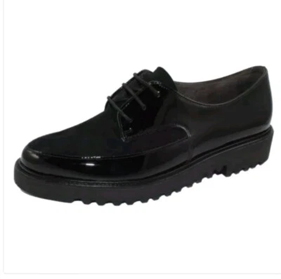 Nuevo Mocasín Oxford Paul Green Soho para Mujer en Gamuza Negra Talla Superior EE. UU. 7,5 Foto 1 de 4