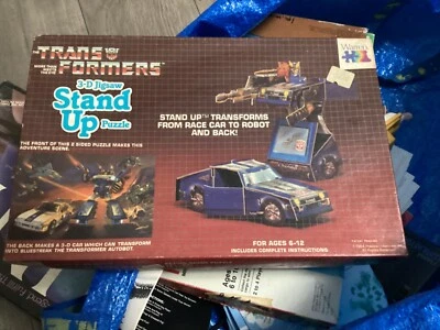 VTG 1984 Transformers 3D Jigsaw Stand Up Puzzle 2 Sided Car Autobot Complete - Image 1 of 2