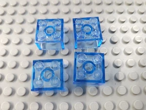 LEGO Lot of 4 Translucent Medium Blue 2x2 Brick Pieces - Picture 1 of 1