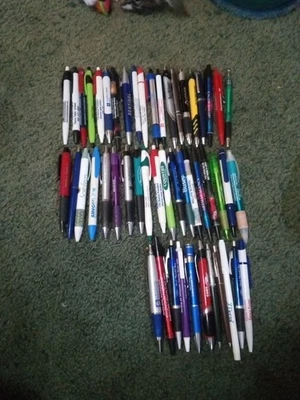 Vintage Advertisement Ballpoint Pens Lot Of 50 Decent Usable Multiple Designs - Image 1 of 4