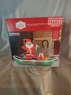 Holiday Time Fishing Santa On Christmas  Boat. 10ft Long. Airflowz Technology. - Image 1 of 4